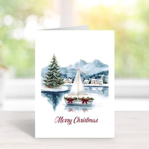 Christmas Cards, Christmas Cards, Holiday Cards, Boats, Christmas Lights, Sailboats, Holiday Gifts, Nautical Christmas Cards
