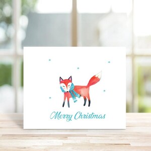 Cartes de Noël renard, renard, renards, cartes de Noël, cartes de vœux, lot de cartes de Noël, cartes renard, lot de cartes de vœux, flocons de neige