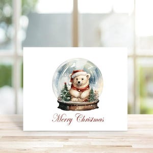 Polar Bear Snowglobe Christmas Cards