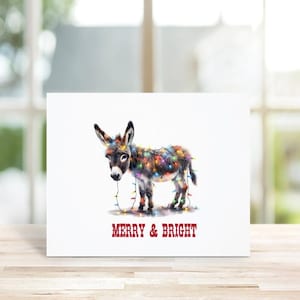 Christmas Cards, Donkey, Holiday Cards, Donkey Christmas Cards,  Christmas Card Set,  Equestrians, Holiday, Equestrian Christmas Cards