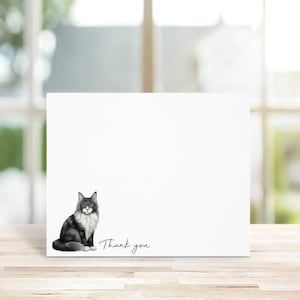 Cadeau pour amoureux des chats, Maine coon, propriétaires de chats, papeterie chat, cartes de correspondance personnalisées, cartes de correspondance chat, papeterie, chats, mots de remerciement