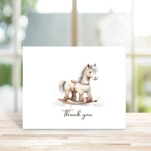 Fête Prénatale, Cartes De Remerciement Pour Fête Prénatale, Jouets Pour Bébé, Jouets, Cartes De Remerciement, Cheval, Cheval À Bascule, Faire-Part Pour Bébés, Nouveau Bébé