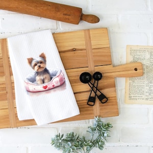 Yorkie, Yorkie Gift, Kitchen Towel, Christmas Dish Towel, Dog Dish Towels, Dog Lovers, Kitchen Towels, Valentine&#39;s Day