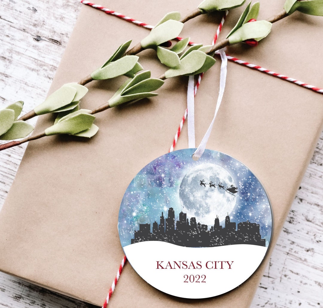 Kansas City Christmas Ornament, Kansas City, Christmas Ornament, Santa