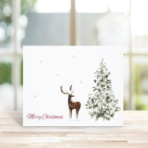 Cartes de Noël cerf, renne, cerf, cartes de Noël, cartes de vœux, jeu de cartes de Noël, cartes de cerf, jeu de cartes de vœux, fait main