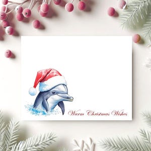 Cartes de Noël Dauphin, Cartes de vœux, Cartes de Noël, Sea Life, Fait main, Amusant, Aquarelle, Dauphins, Cartes Dauphin