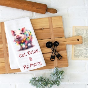 Pig Kitchen Towel, Tea Towel, Pigs, Pig Decor, Kitchen Towel, Dish Towel, Dish Towels, Farmhouse Dish Towel, Farmhouse Decor, Kitchen Towels