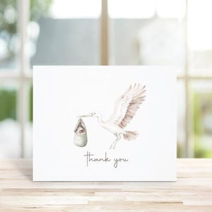 Cigognes, Cartes De Remerciement Bébé, Cartes De Remerciement Nouveau Bébé, Faire-Part De Naissance, Cartes De Merci