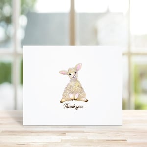 Baby Shower, Baby Shower Thank You Cards, Lambs, Thank You Cards, Lamb Thank You Cards,  Zoo, Animals, Baby Announcements, New Baby