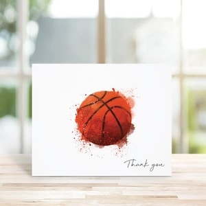 Cartes de remerciement, Cartes sur le thème du basket-ball, Cartes de remerciement pour le basket-ball, Basket-ball, Amoureux du basket-ball, Cartes de remerciement amusantes, Fait main
