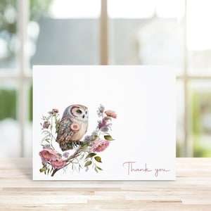Cartes De Remerciement Hibou, Cartes De Correspondance Hibou, Chouettes, Cartes De Hibou, Amoureux De Hiboux, Cartes De Remerciement, Papeterie Hibou, Mots De Remerciement, Cartes De Correspondance