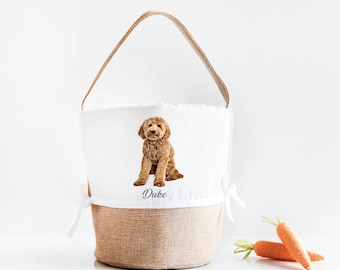 Easter Basket, Easter Basket For Dog, Personalized Easter Basket, Easter Bag, Dog Toy Basket, Goldendoodle, Gift Basket for Easter