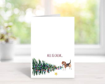 Dog Christmas Cards, Holiday Card Set, Dogs, Dog Stationery, Dog Cards, Christmas Cards Dogs, Pets, Beagle Christmas Cards