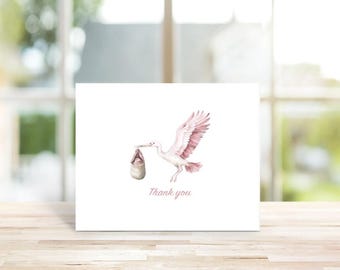 Stork Baby Thank You Cards
