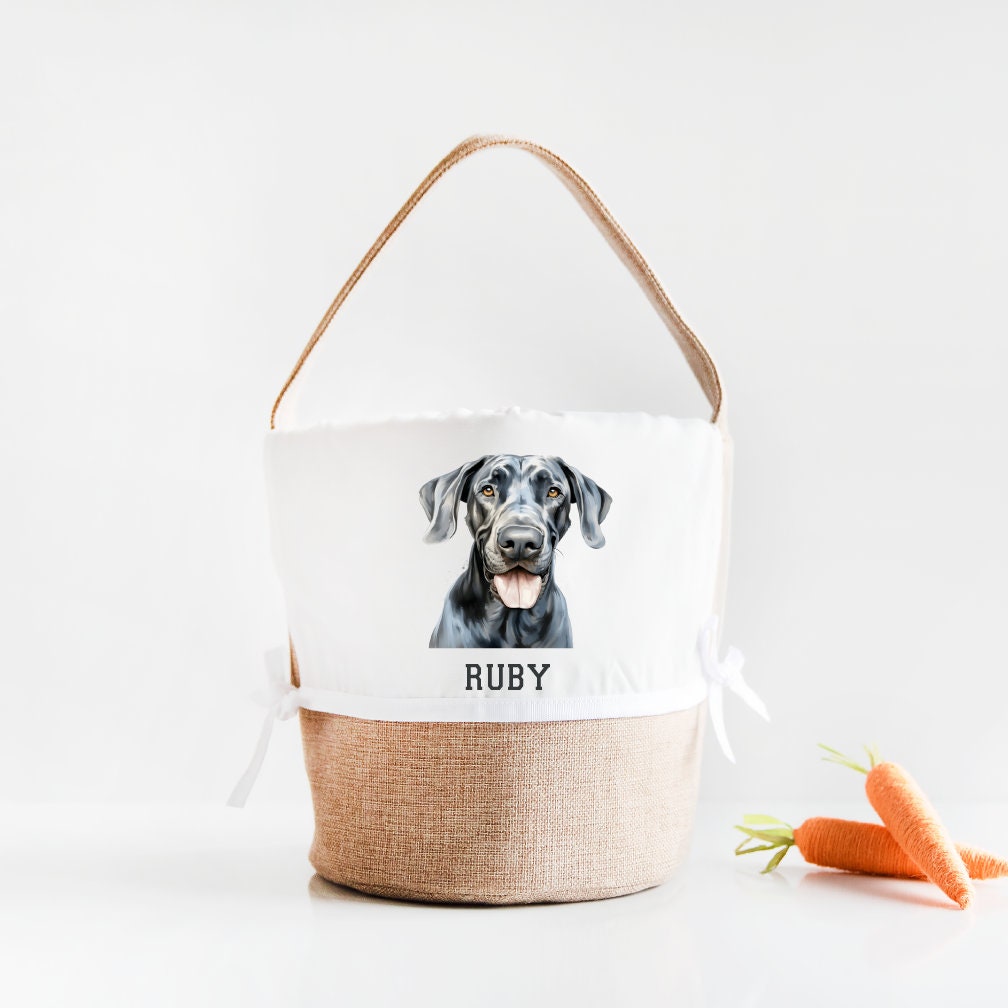 Easter Basket, Easter Basket For Dog, Personalized Easter Basket, Easter Bag, Dog Toy Basket, Great Dane, Gift Basket for Easter