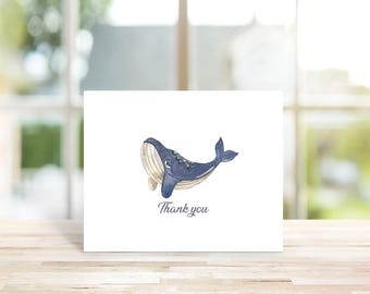 Baby Shower, Baby Shower Thank You Cards, Whale Note Cards, Watercolor, Thank You Cards, Whales, Baby Announcements, New Baby
