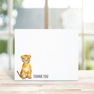 Fête Prénatale, Cartes De Remerciement Pour Fête Prénatale, Lion, Tigre, Aquarelle, Cartes De Remerciement, Animaux De La Forêt, Animaux, Faire-Part De Naissance, Nouveau Bébé