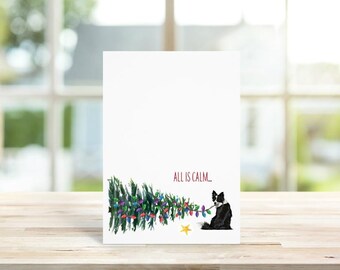 Dog Christmas Cards, Holiday Card Set, Dogs, Dog Stationery, Dog Cards, Christmas Cards Dogs, Pets, Border Collie Christmas Cards