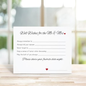 Cartes de conseils pour la douche nuptiale, activité de douche nuptiale, jeux de douche nuptiale, souhaits pour les jeunes mariés, cartes de conseils pour mariage