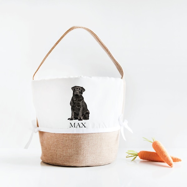 Dog Toy Basket, Easter Basket For Dog, Personalized Easter Basket, Easter Bag, Dog Toy Basket, Black Lab, Gift Basket for Easter