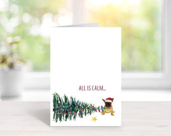 Dog Christmas Cards, Holiday Card Set, Dogs, Dog Stationery, Dog Cards, Christmas Cards Dogs, Pets, French Bulldog Christmas Cards