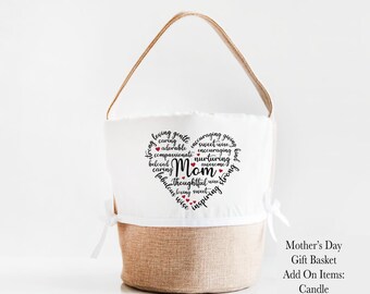 Mother's Day Gift Basket, Gift Basket, Mother's Day, Gift Idea for Mom, Basket, Candles, Stationery, Gift Basket, Mother, Mom, Watercolor