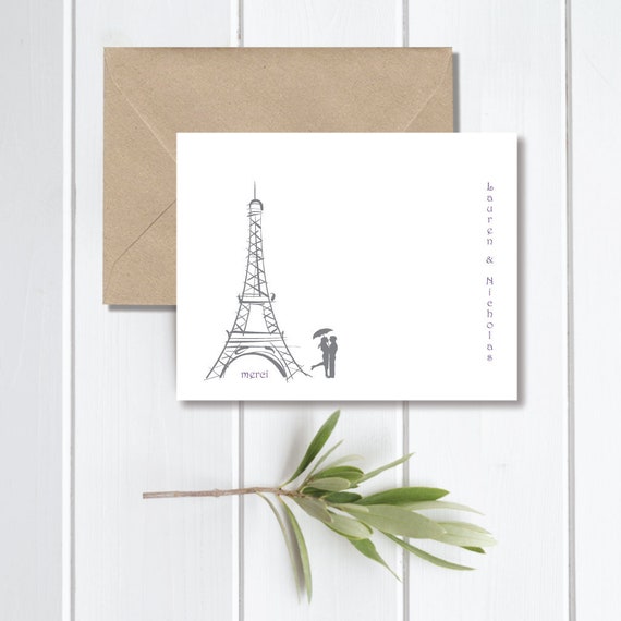 Thank You Cards Bridal Shower Bridal Shower Thank You Cards Paris Weddings Wedding Thank You Cards Paris Weddings Eiffel Tower Paris