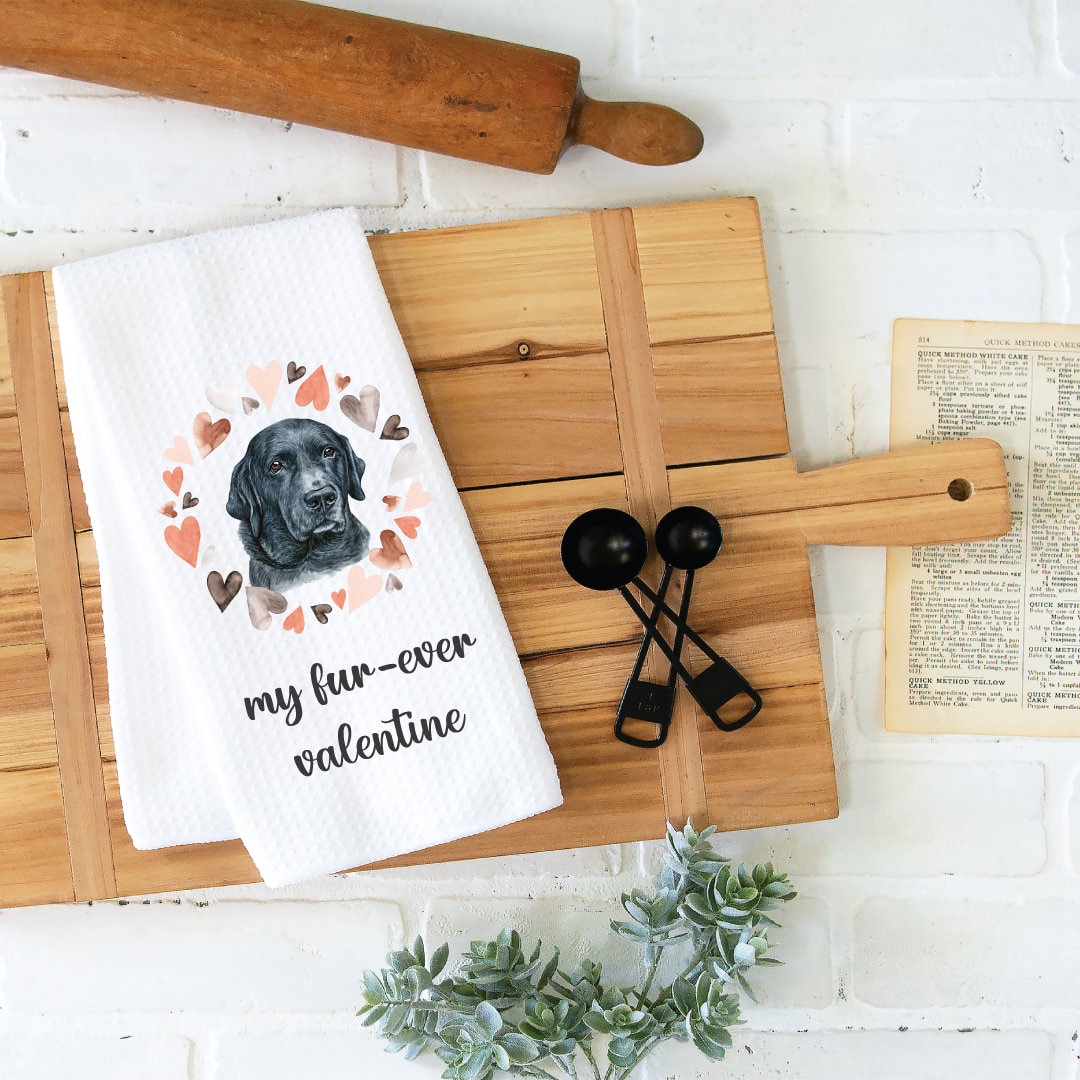 Black Lab, Labrador Retriever, Kitchen Towel, Christmas Dish Towel, Dog