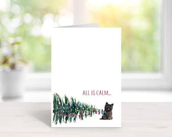 Dog Christmas Cards, Holiday Card Set, Dogs, Dog Stationery, Dog Cards, Christmas Cards Dogs, Pets, Cairn Terrier, Cairn Christmas Cards