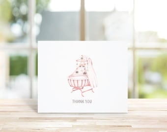 Baby Shower Thank You Cards - Boho Crib