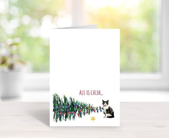 Tuxedo Cat Christmas Cards