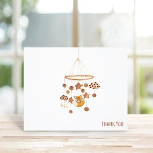 Cartes de remerciement pour baby shower, neutre sexiste, Mobile pour bébé, Merci de bébé, Bébé bohème, Mots de remerciement bébé, Cartes de remerciement bébé, Fille, Garçon