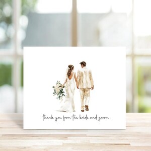 Cartes de remerciement pour mariage, Robe de mariée, Bohème, Je viens de se marier, Mariage, Cartes de remerciement, Shower de bébé, Aquarelle, Mariée, Marié
