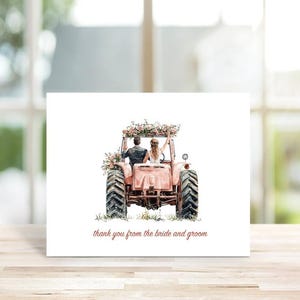 Wedding Thank You Cards - Tractor