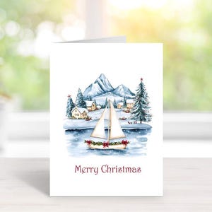 Christmas Cards, Christmas Cards, Holiday Cards, Boats, Christmas Lights, Sailboats, Holiday Gifts, Nautical Christmas Cards