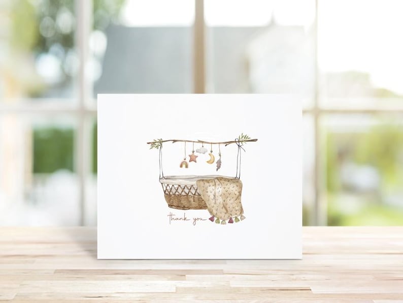 Baby Shower Thank You Cards, Gender Neutral, Recycled, Baby Thank Yous, Boho Baby, Thank You Notes Baby, Thank You Cards Baby, Girl, Boy bild 1
