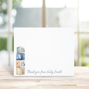 Cartes De Remerciement, Faire-Part De Naissance, Cartes De Remerciement Pour Fête Prénatale, Blocs Pour Bébé, Blocs, Cartes, Faire-Part De Naissance, Bébé Garçon