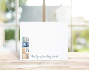 Thank You Cards, Baby Announcements, Baby Shower Thank You Cards, Baby Blocks, Blocks, Cards, Baby Announcements, Baby Boy