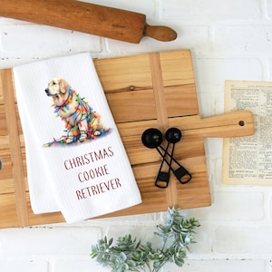 Golden Retriever, Tea Towel, Kitchen Towel, Christmas Dish Towel, Dog Dish Towels, Dog Lovers, Kitchen Towels, Christmas Towel