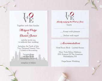 Philadelphia Weddings, Philadelphia, Love, Wedding Invites, Love, Love  Wedding, Rustic Wedding, Wedding Invitations, Invitations