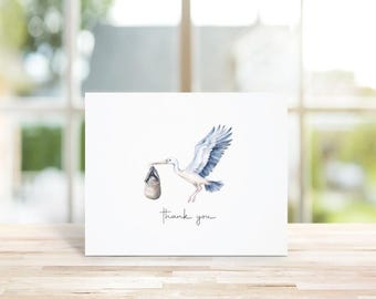 Baby Thank You Cards, Stork, Stork Cards, New Baby, Baby Announcements, Birth Announcements, Thank You Cards, Baby Boy, Storke Delivery