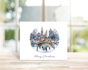 Handmade NYC Christmas Cards: Santa, Reindeer & City Skyline