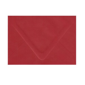 May include: A red envelope with a flap.