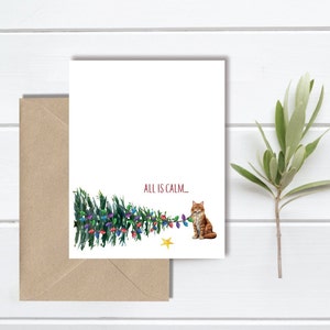Cartes de Noël, chats, cartes de vœux, cartes de Noël chat, lot de cartes de Noël, lot de cartes de vœux, vacances, fait main. Chat maine coon