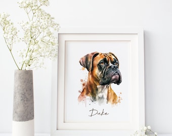 Dog Lovers, Boxer, BoxerBreed, Boxer Dog, Dog Wall Art, Dog Prints, Dog Art, New Home, Gift for Dog Owners, Art, Paintings