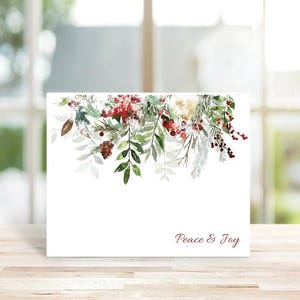 Cartes de Noël, Cartes de vœux, Aquarelle, Fait main, Jeu de cartes de Noël, Noël bohème, Cartes de Noël aquarelles
