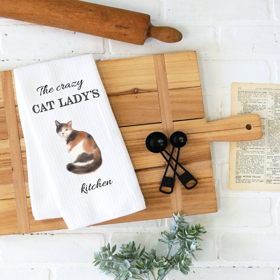 Cat Tea Towel, Kitchen Towel, Dish Towel, Cat Dish Towels, Cat Lovers