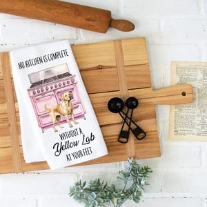 Yellow Lab, Tea Towel, Kitchen Towel, Valentine&#39;s Day, Dish Towel, Dog Dish Towels, Dog Lovers, Kitchen Towels, House Warming