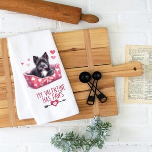 Valentine&#39;s Day Gift, Valentine&#39;s Day, Kitchen Towel, Dish Towel, Dog Dish Towels, Dog Lovers, Dog Lovers,  Kitchen Towels