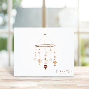 Cartes De Remerciement Pour Fête Prénatale, Genre neutre, Montgolfière, Remerciements De Bébé, Bébé Bohème, Mots De Remerciement Bébé, Cartes De Remerciement Bébé, Mobile